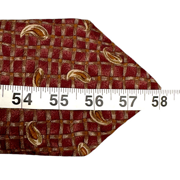 Bugatti‎ 100% Silk Dress Tie Made in Italy Plaid & Paisley Pattern 58" 3.75" - Picture 9 of 10